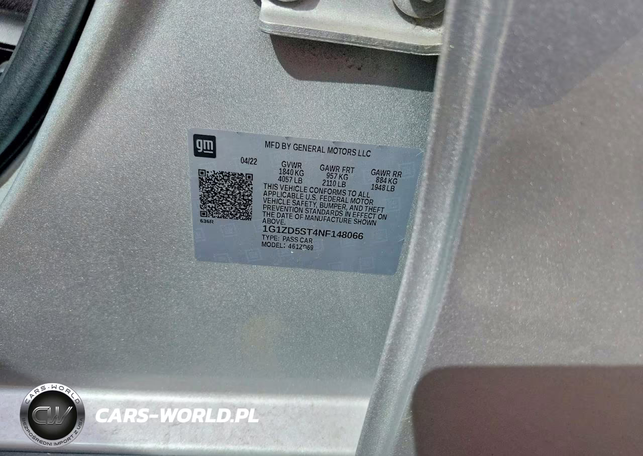 2022 Chevrolet Malibu Lt VIN:1G1ZD5ST4NF148066 - 12