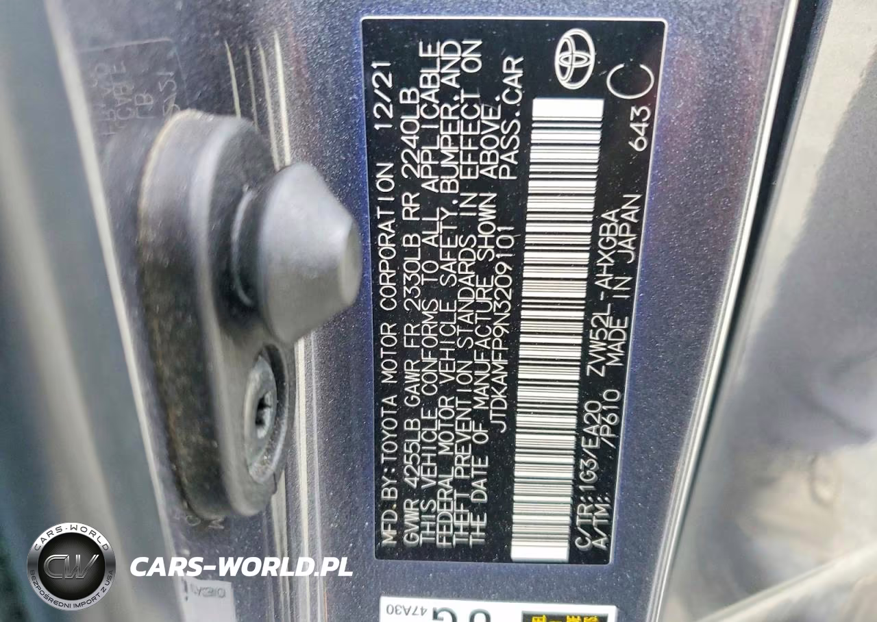 2022 Toyota Prius Prime Xle VIN:JTDKAMFP9N3209101 - 12