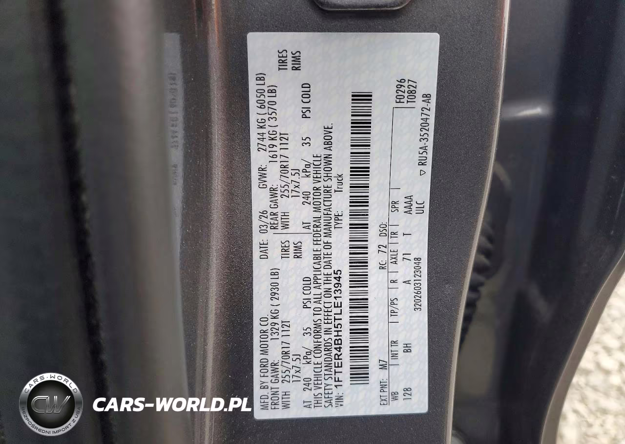 2026 Ford Ranger Xl VIN:1FTER4BH5TLE13945 - 12