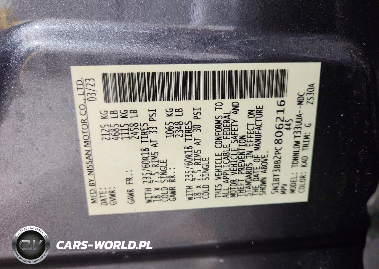 2023 Nissan Rogue Sv VIN:5N1BT3BB2PC806216 - 14