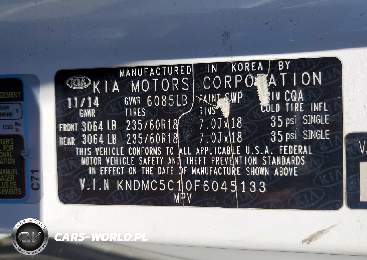 2015 Kia Sedona Ex VIN:KNDMC5C10F6045133 - 13