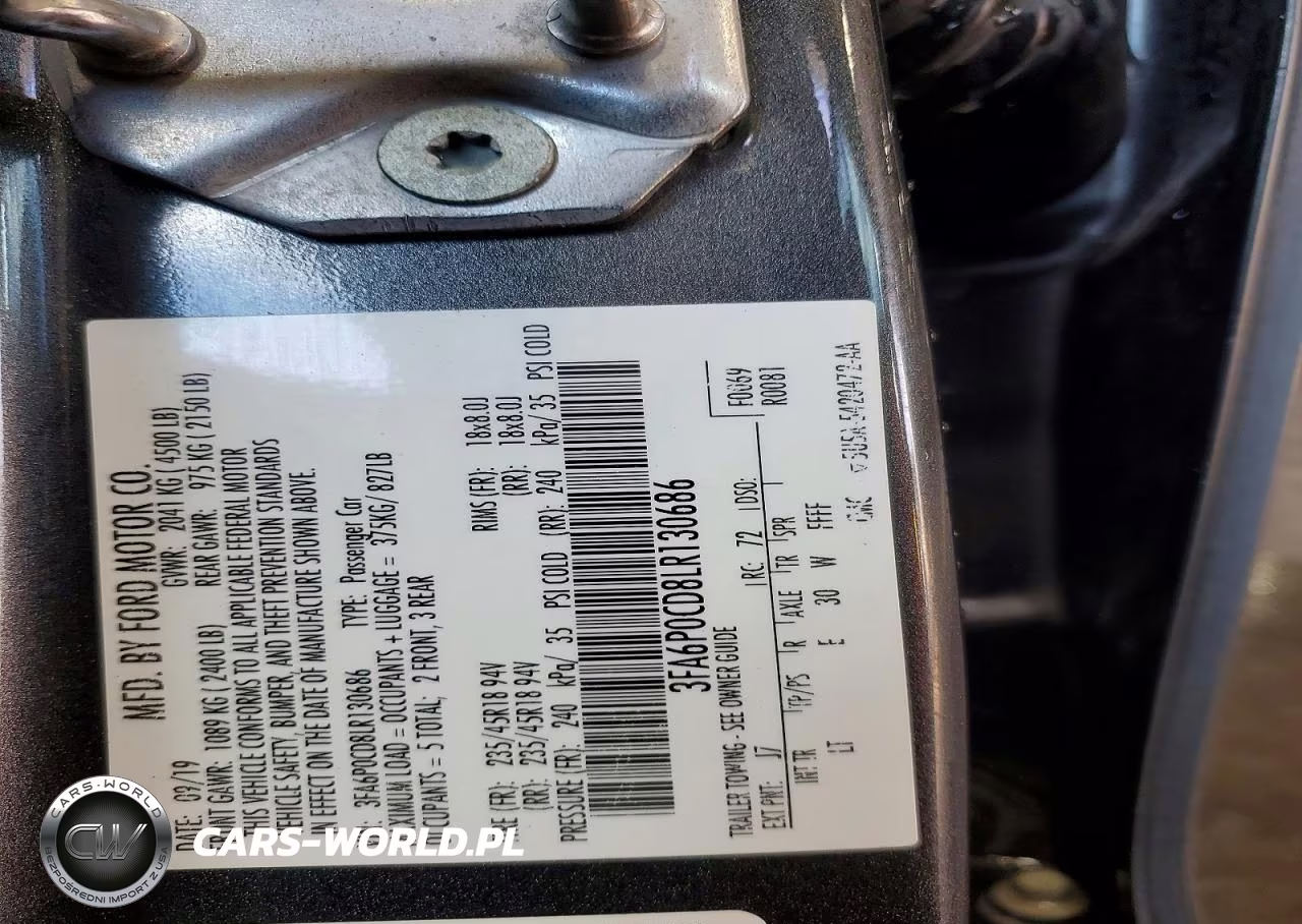 2020 Ford Fusion Sel VIN:3FA6P0CD8LR130686 - 13