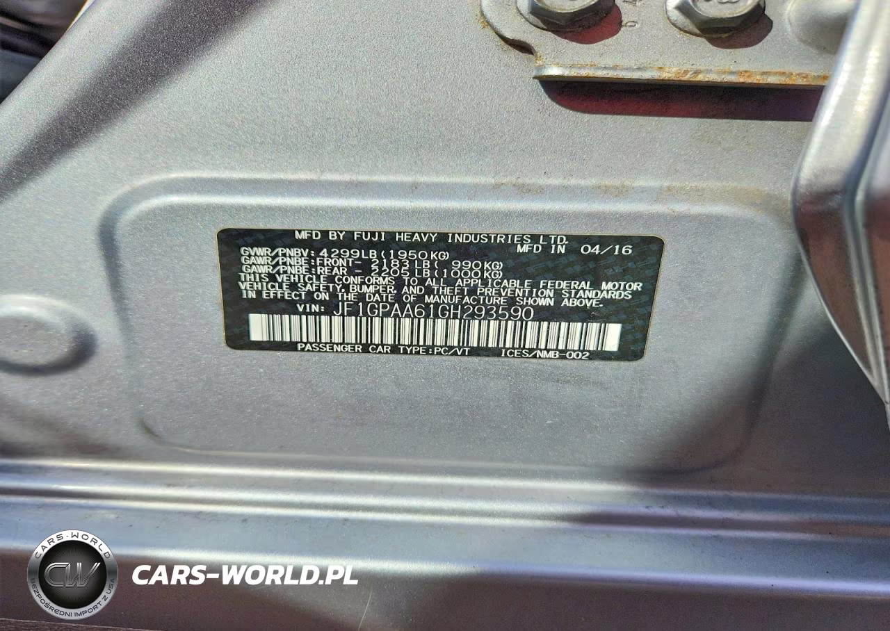 2016 Subaru Impreza VIN:JF1GPAA61GH293590 - 13