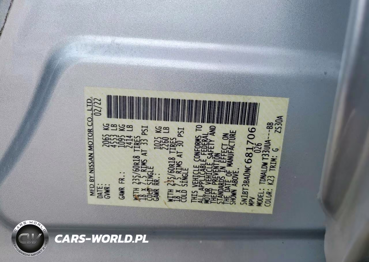 2022 Nissan Rogue Sv VIN:5N1BT3BA0NC681706 - 13