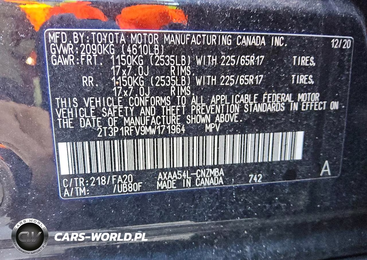 2021 Toyota Rav4 Xle VIN:2T3P1RFV9MW171964 - 12