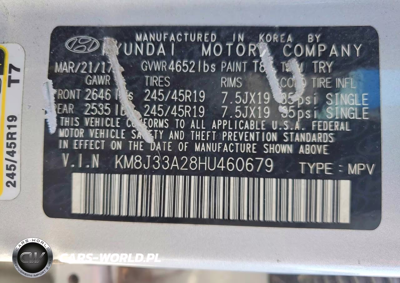 2017 Hyundai Tucson Limited VIN:KM8J33A28HU460679 - 13