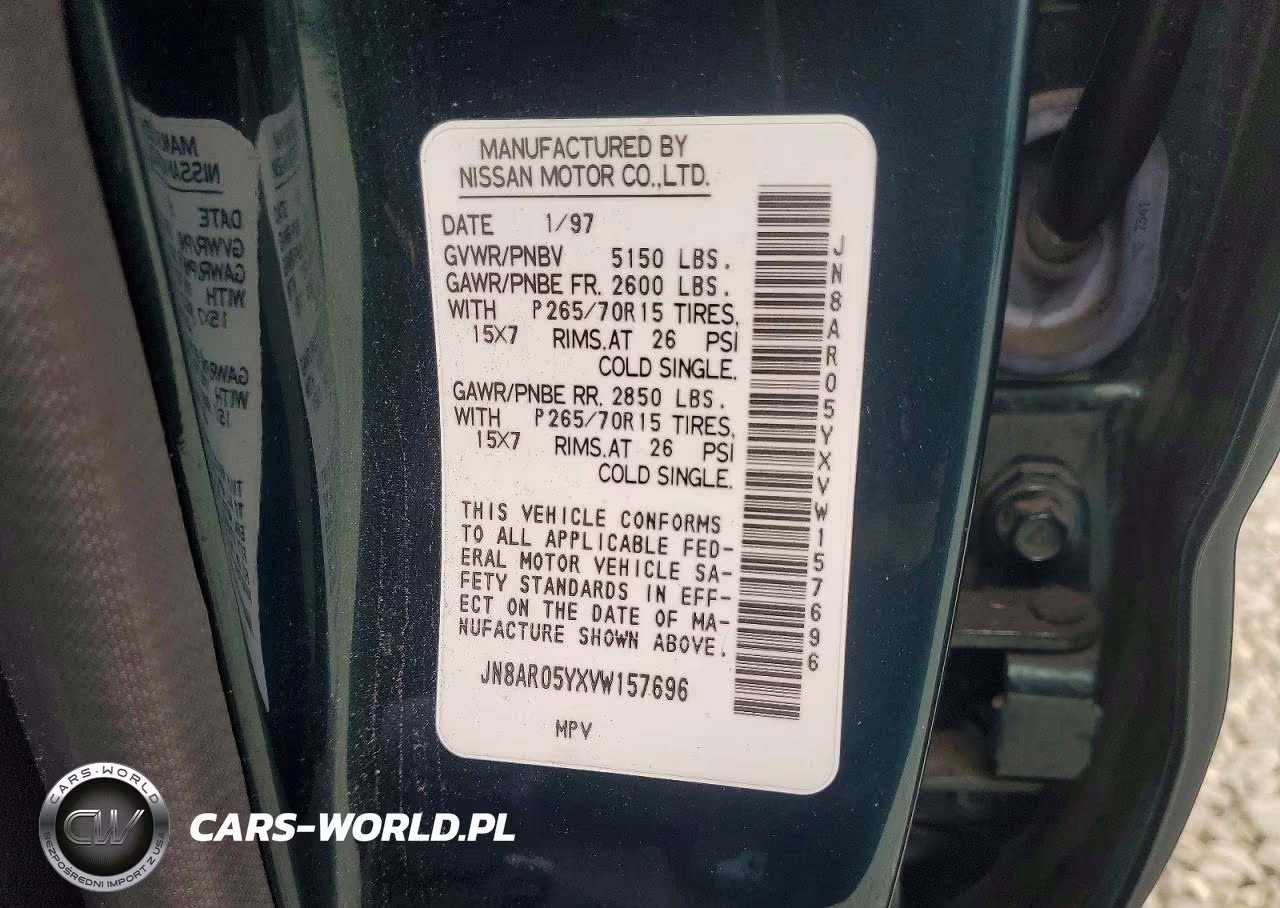 1997 Nissan Pathfinder Xe VIN:JN8AR05YXVW157696 - 13