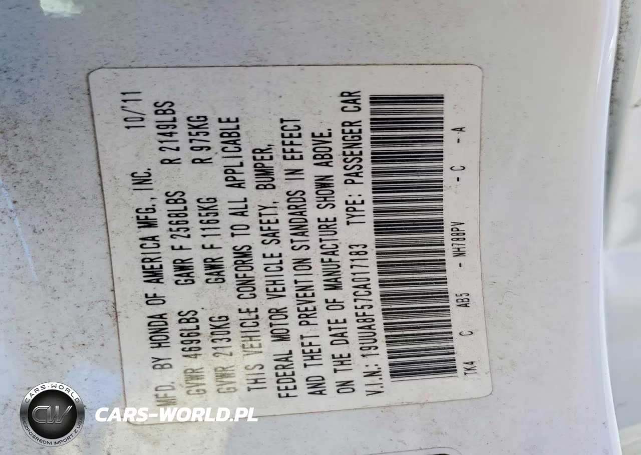 2012 Acura Tl Sh VIN:19UUA8F57CA017183 - 12