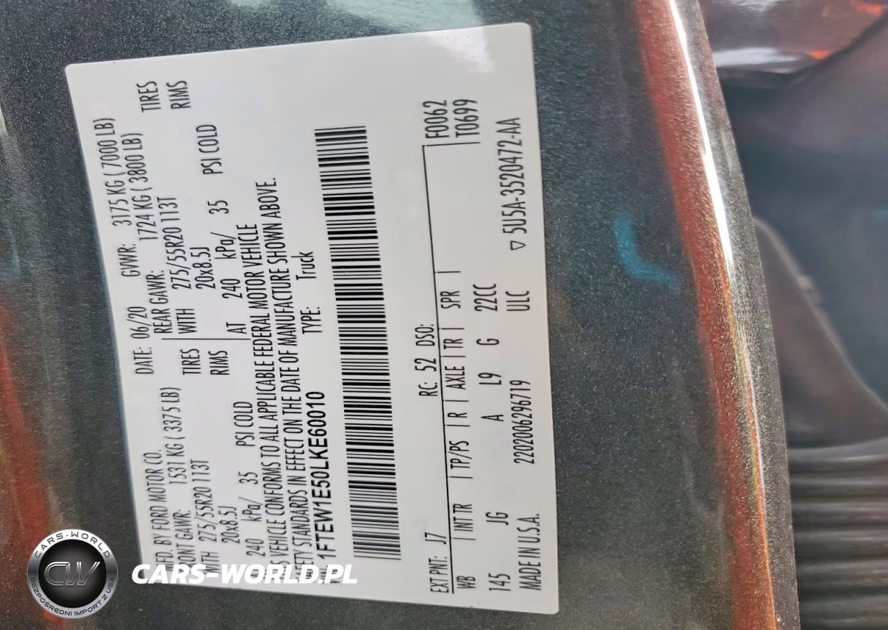 2020 Ford F150 Supercrew VIN:1FTEW1E50LKE60010 - 13