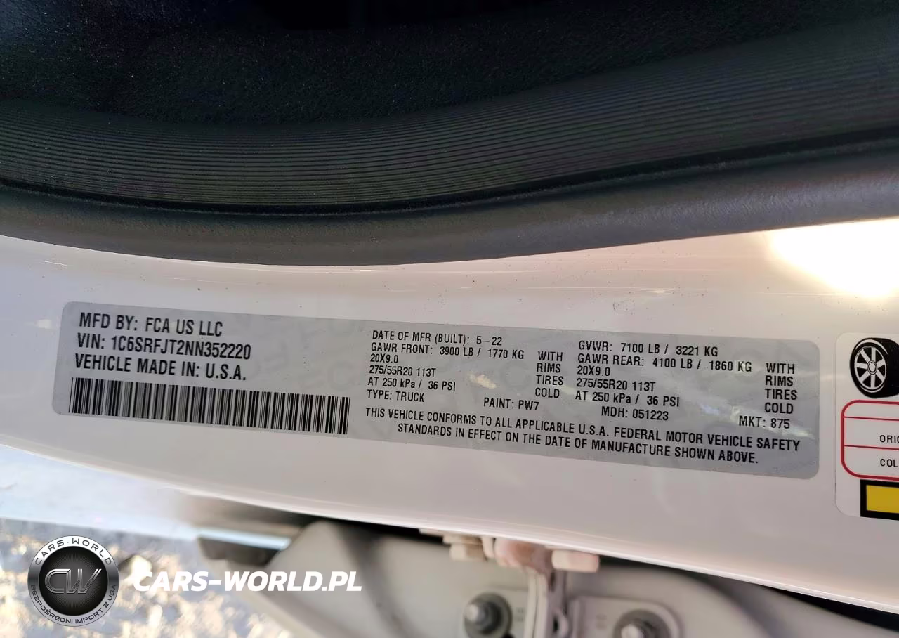 2022 Ram 1500 Laramie VIN:1C6SRFJT2NN352220 - 12