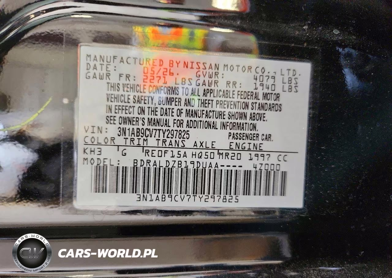 2026 Nissan Sentra Sv VIN:3N1AB9CV7TY297825 - 12