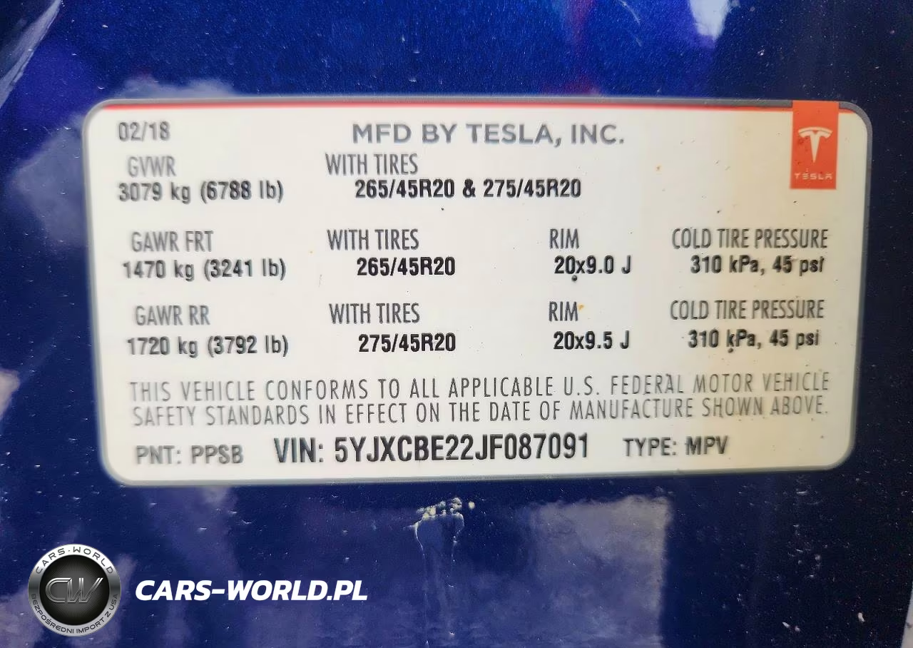 2018 Tesla Model X VIN:5YJXCBE22JF087091 - 14