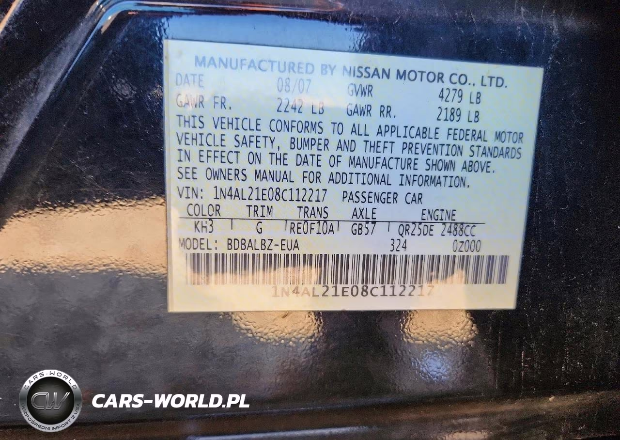 2008 Nissan Altima 2.5 VIN:1N4AL21E08C112217 - 13