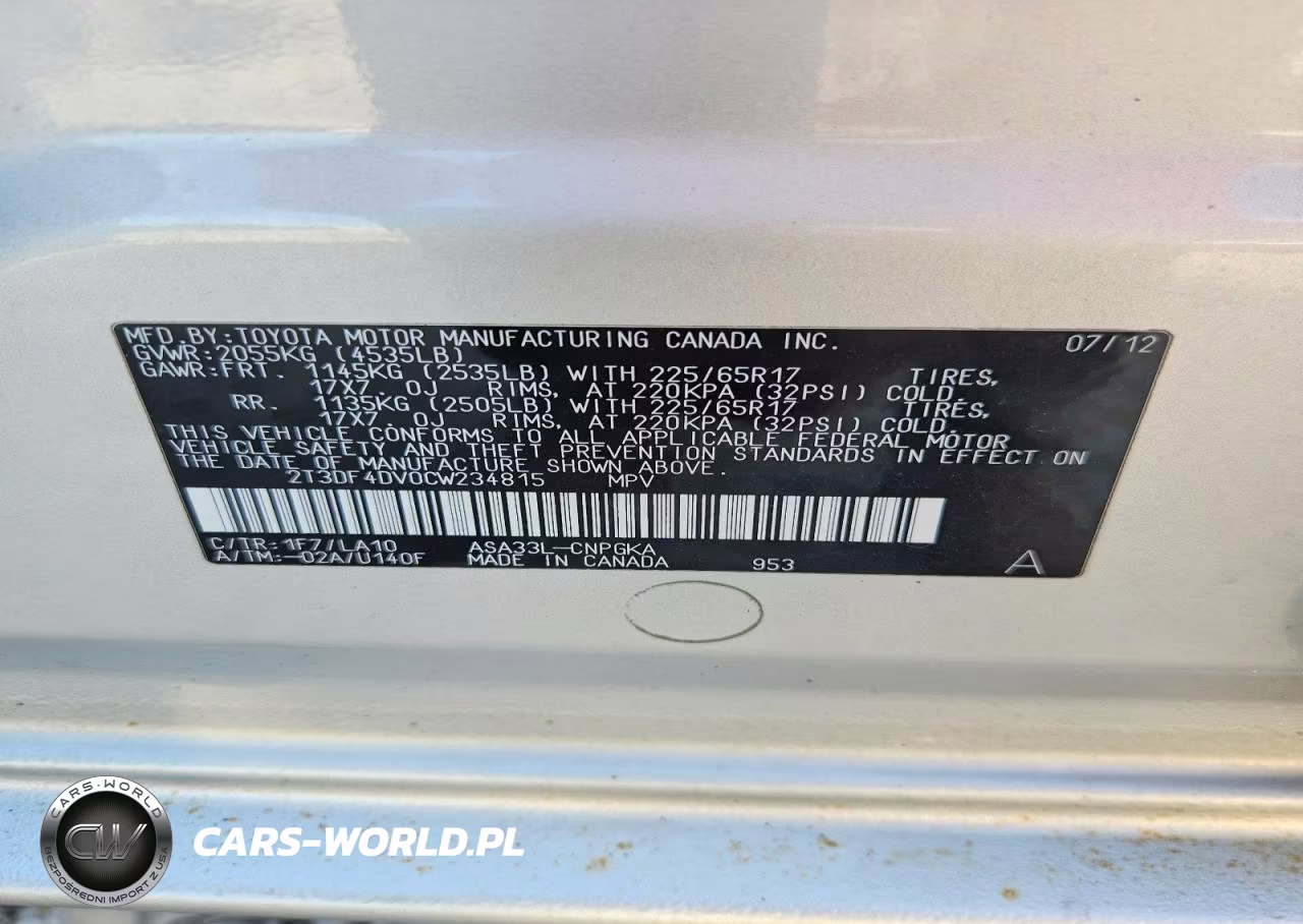 2012 Toyota Rav4 Limited VIN:2T3DF4DV0CW234815 - 12