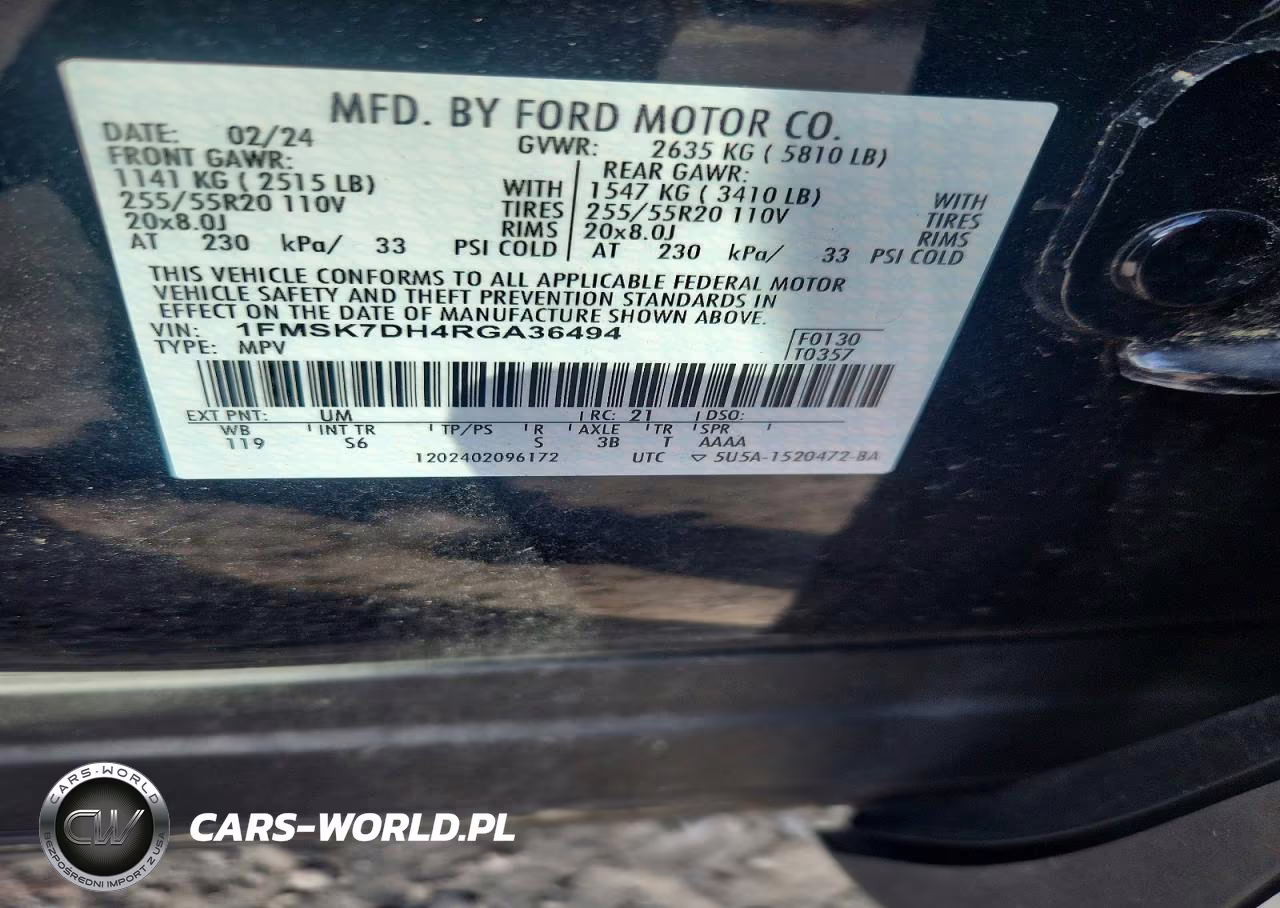 2024 Ford Explorer Xlt VIN:1FMSK7DH4RGA36494 - 13