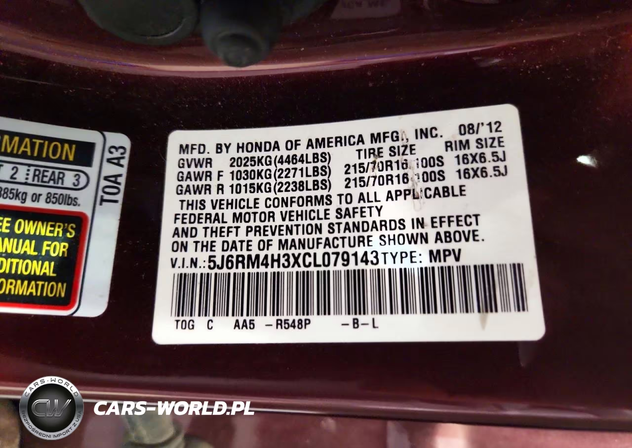 2012 Honda Cr-V Lx VIN:5J6RM4H3XCL079143 - 13