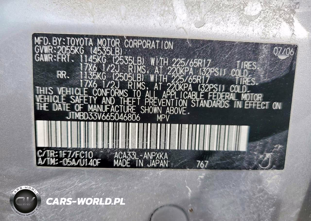 2006 Toyota Rav4 Base VIN:JTMBD33V665046806 - 13