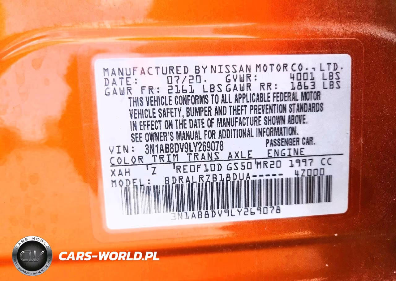 2020 Nissan Sentra Sr VIN:3N1AB8DV9LY269078 - 12