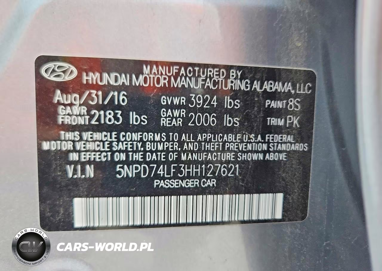 2017 Hyundai Elantra Se VIN:5NPD74LF3HH127621 - 13