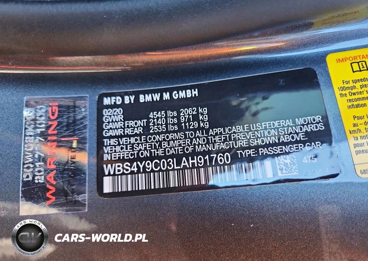 2020 BMW M4 VIN:WBS4Y9C03LAH91760 - 12