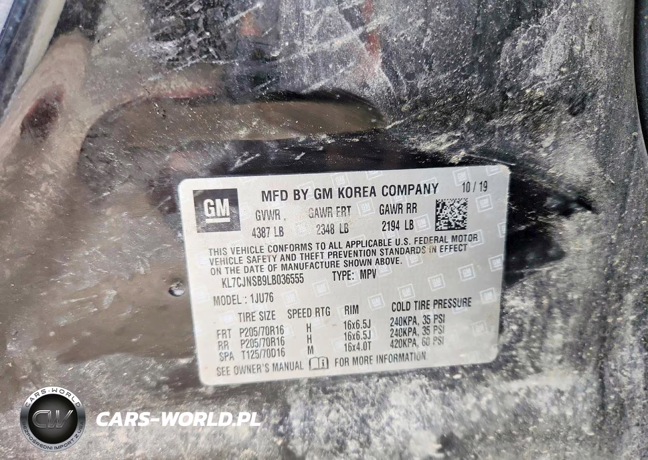 2020 Chevrolet Trax Ls VIN:KL7CJNSB9LB036555 - 13