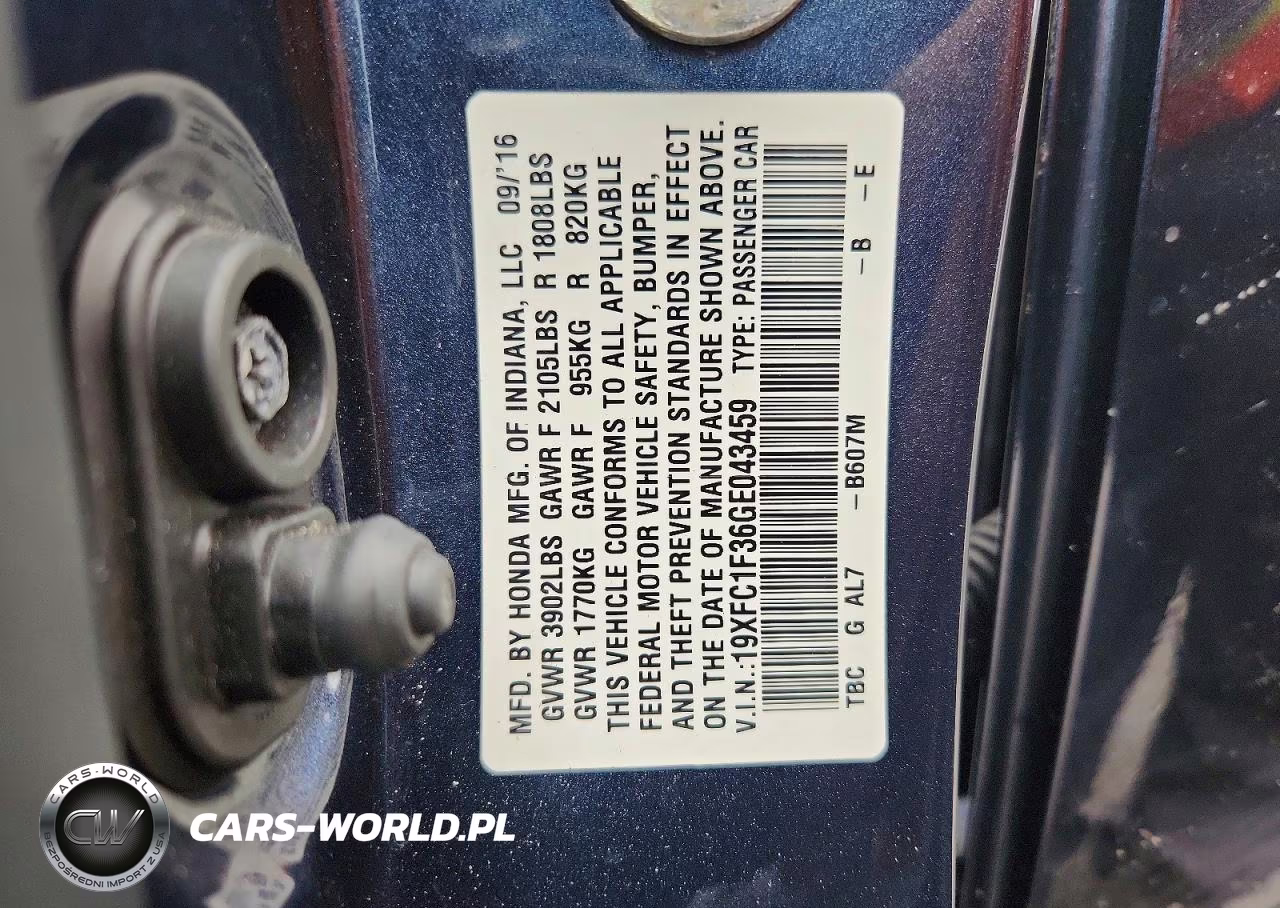 2016 Honda Civic Ex VIN:19XFC1F36GE043459 - 12