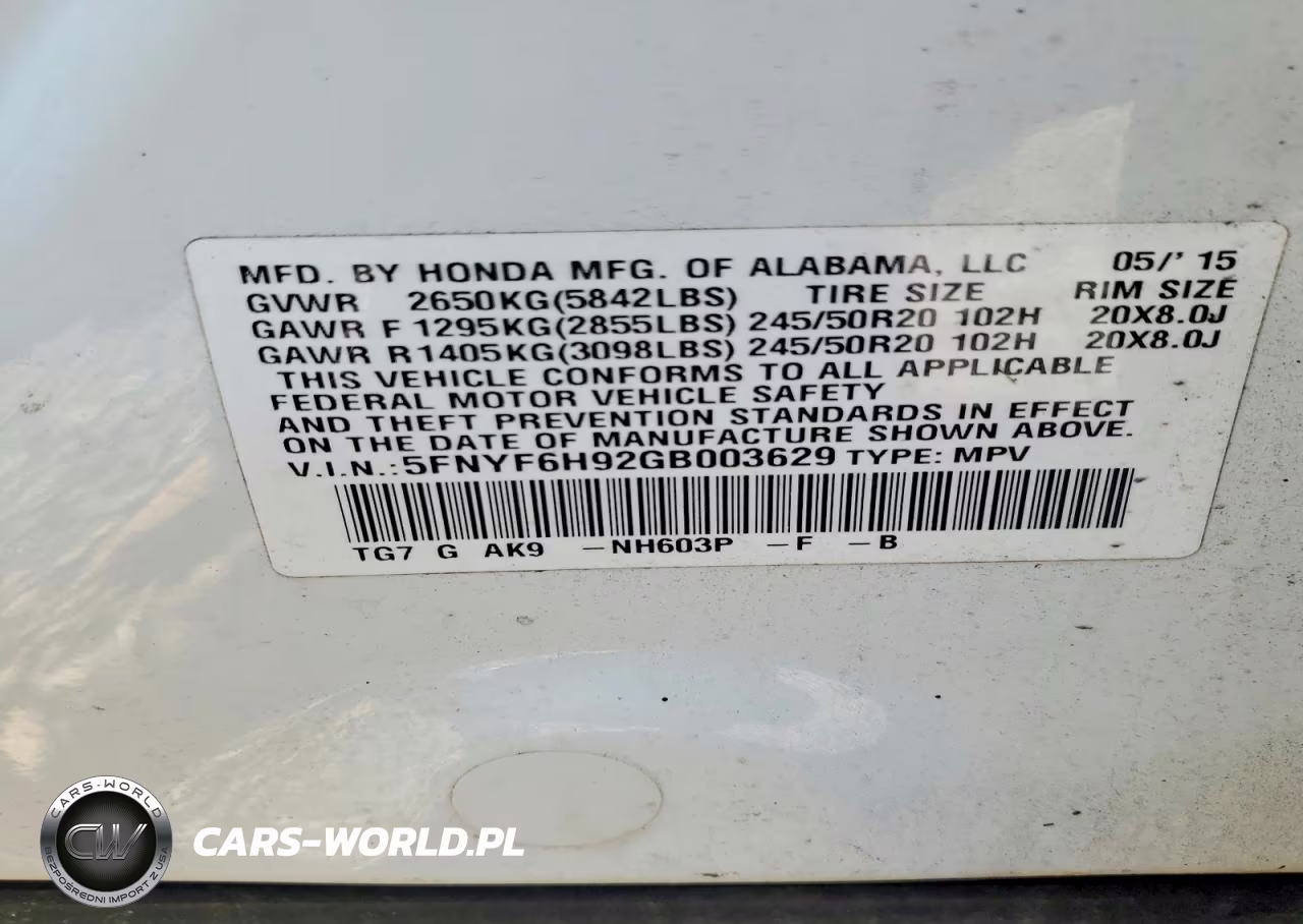 2016 Honda Pilot Touring VIN:5FNYF6H92GB003629 - 14