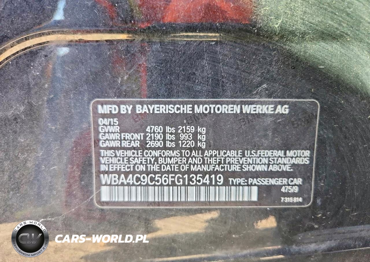 2015 BMW 428 Xi Gran Coupe Sulev VIN:WBA4C9C56FG135419 - 12