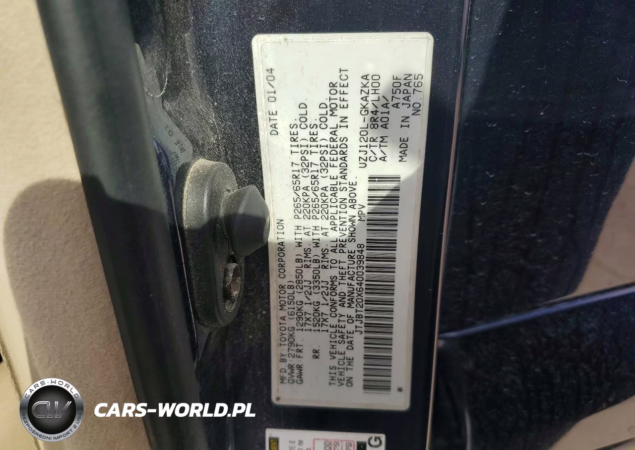 2004 Lexus Gx 470 VIN:JTJBT20X640039848 - 13