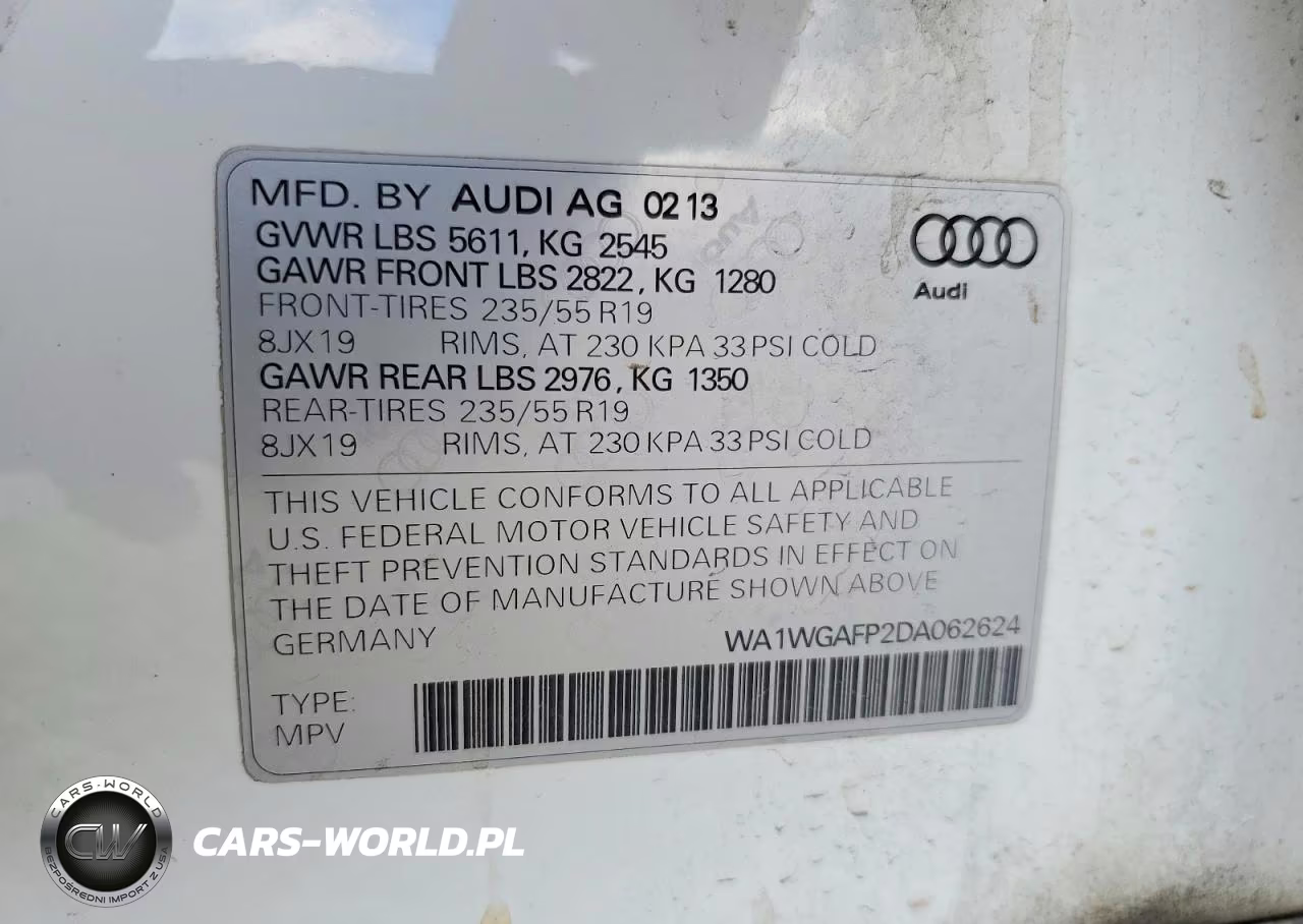 2013 Audi Q5 Prestige VIN:WA1WGAFP2DA062624 - 13