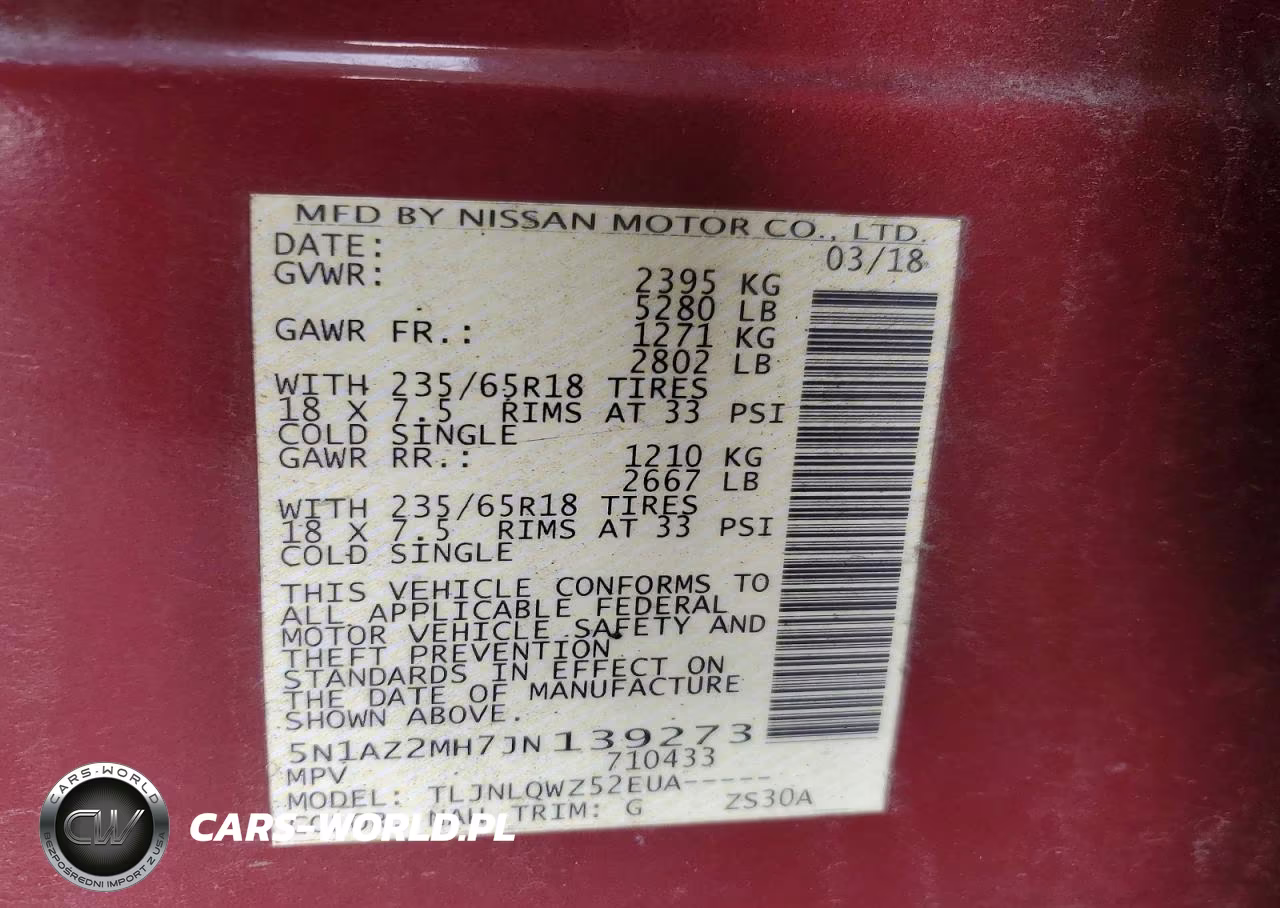 2018 Nissan Murano Sv VIN:5N1AZ2MH7JN139273 - 14
