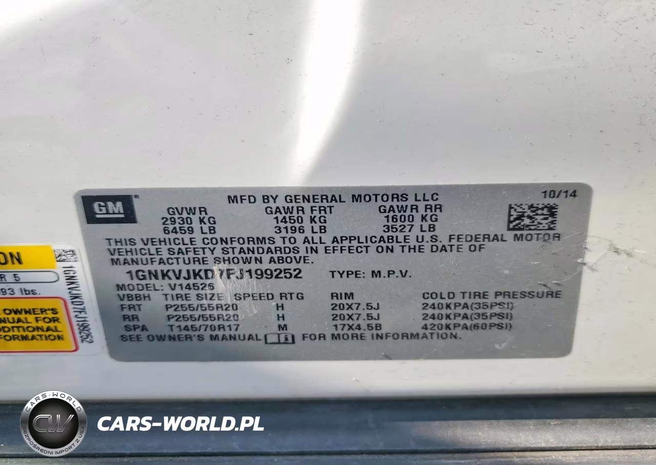 2015 Chevrolet Traverse Ltz VIN:1GNKVJKD7FJ199252 - 13