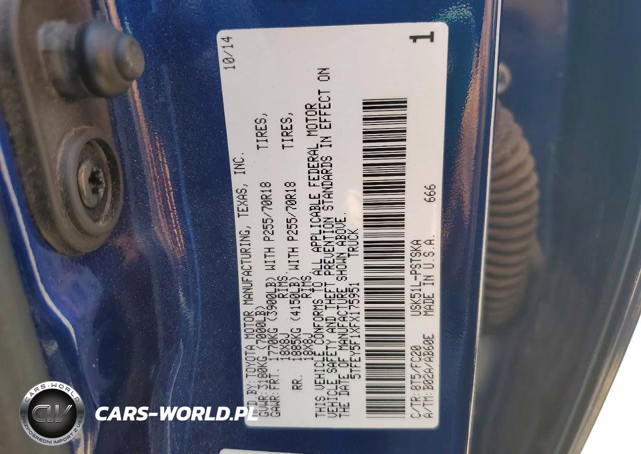 2015 Toyota Tundra Crewmax Sr5 VIN:5TFEY5F1XFX175951 - 12