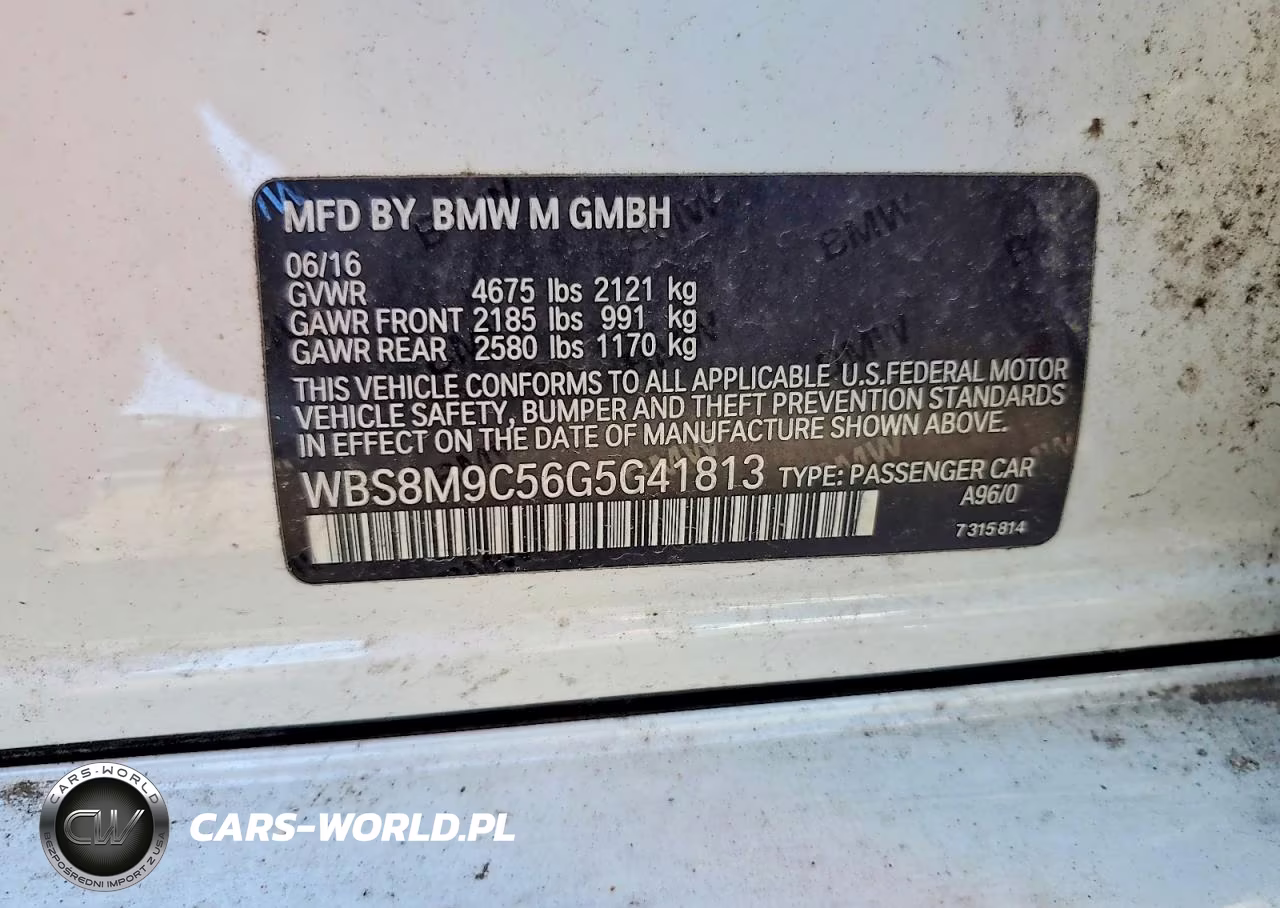 2016 BMW M3 VIN:WBS8M9C56G5G41813 - 13