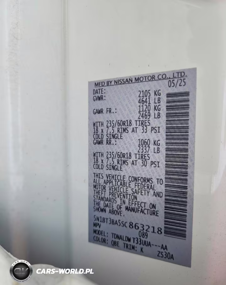2025 Nissan Rogue Sv VIN:5N1BT3BA5SC863218 - 13
