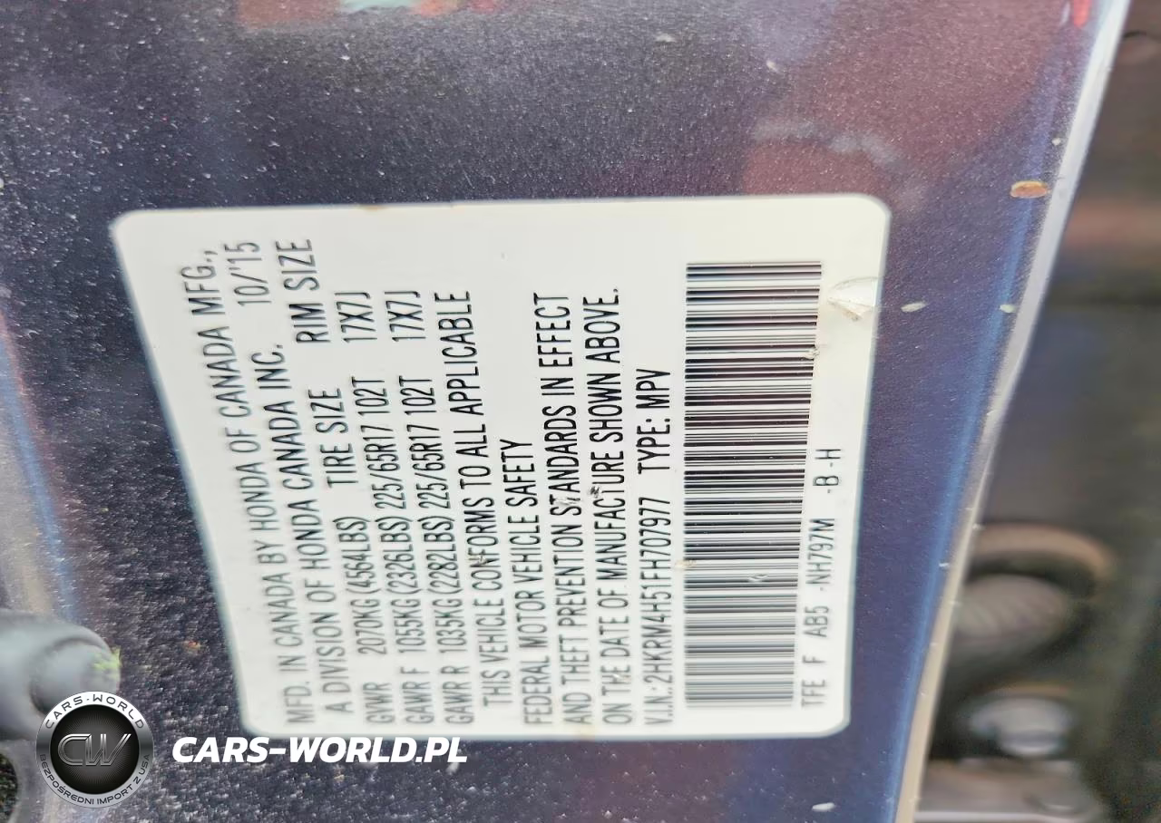 2015 Honda Cr-V Ex VIN:2HKRM4H51FH707977 - 13