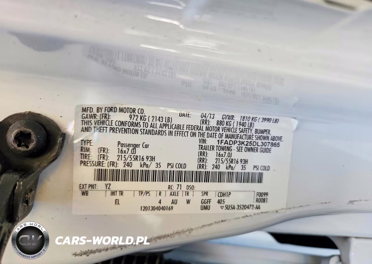 2013 Ford Focus Se VIN:1FADP3K25DL307865 - 12