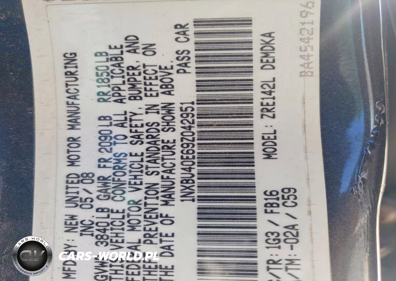2009 Toyota Corolla Base VIN:1NXBU40E69Z042951 - 12