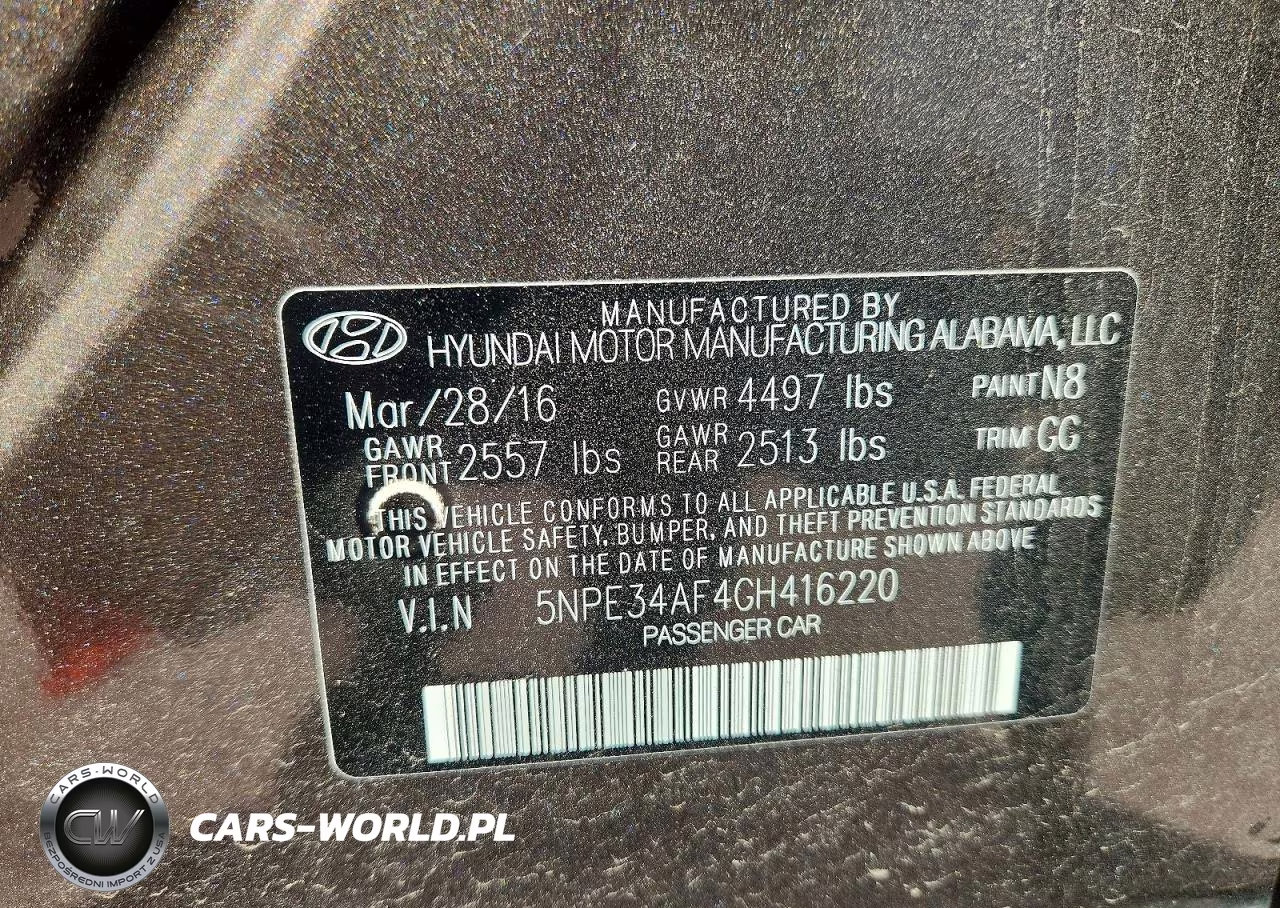 2016 Hyundai Sonata Sport VIN:5NPE34AF4GH416220 - 12
