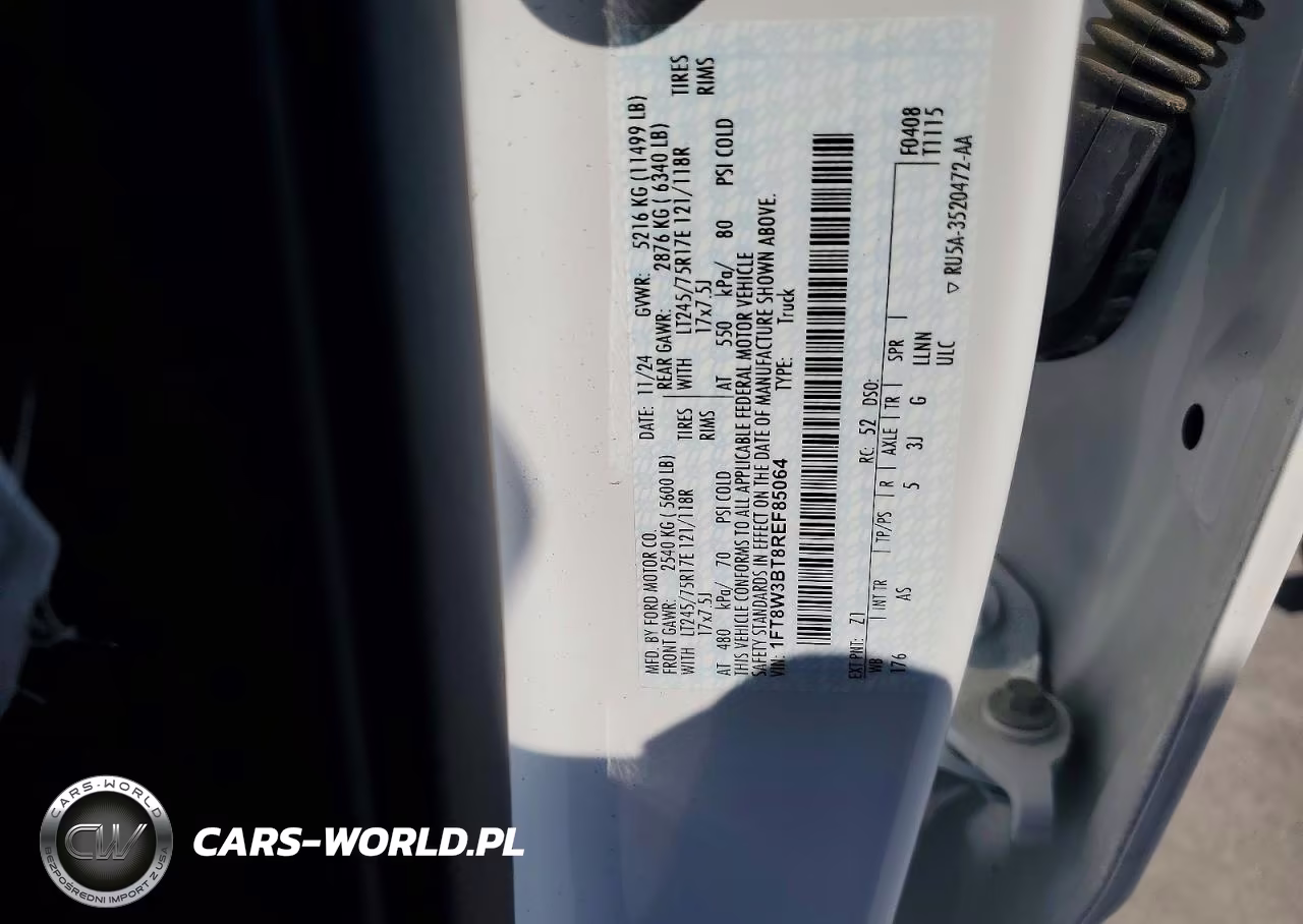 2024 Ford F350 Super Duty VIN:1FT8W3BT8REF85064 - 12