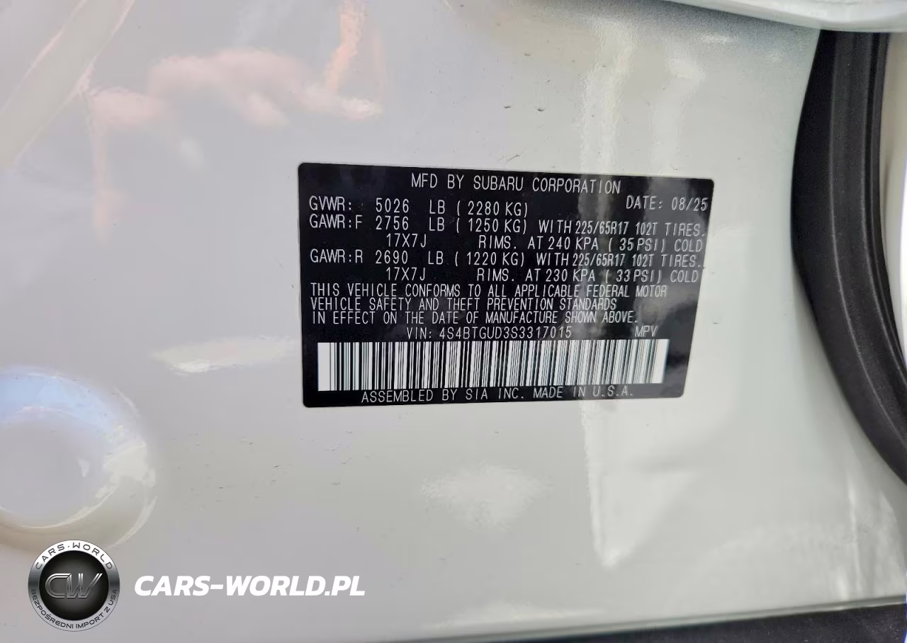 2025 Subaru Outback Wilderness VIN:4S4BTGUD3S3317015 - 13
