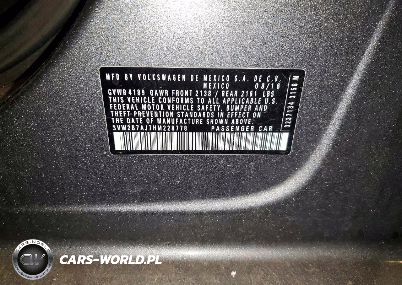 2017 Volkswagen Jetta S VIN:3VW2B7AJ7HM228778 - 13