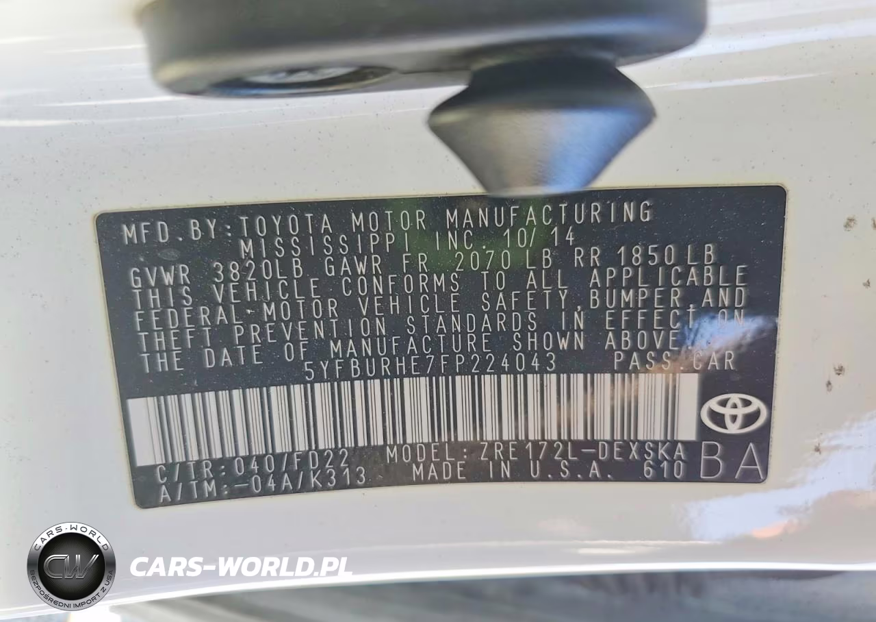 2015 Toyota Corolla S Plus VIN:5YFBURHE7FP224043 - 12