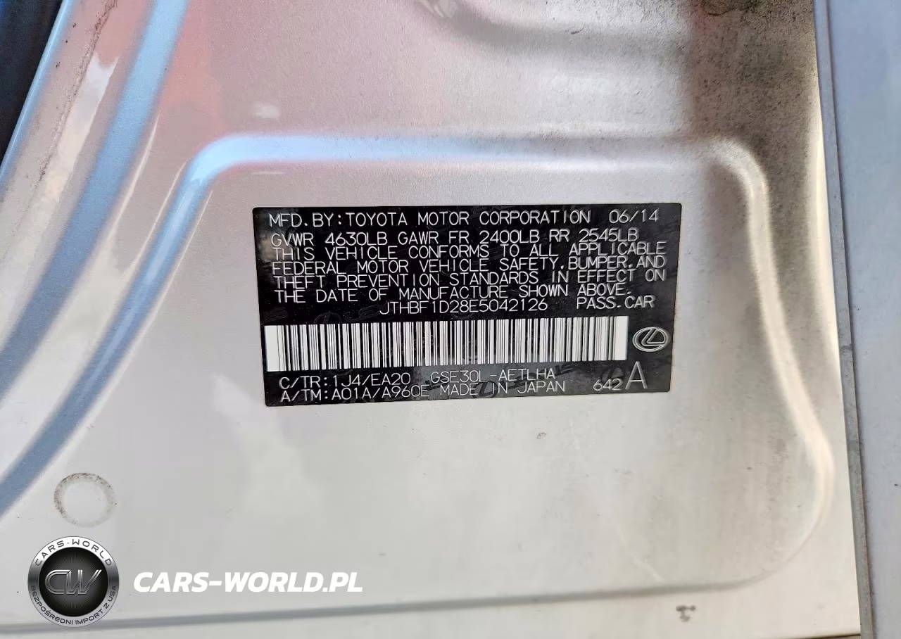 2014 Lexus Is 250 VIN:JTHBF1D28E5042126 - 12