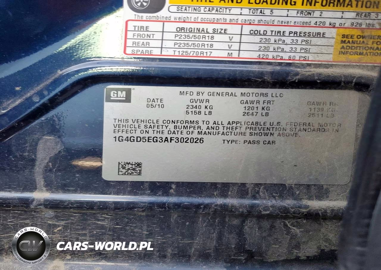 2010 Buick Lacrosse Cxl VIN:1G4GD5EG3AF302026 - 13