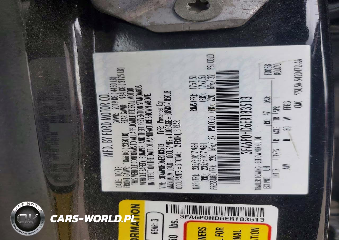 2014 Ford Fusion Se VIN:3FA6P0HD6ER183513 - 12