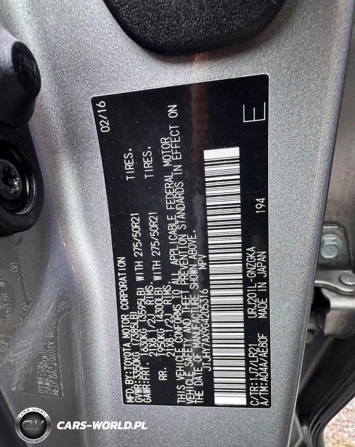 2016 Lexus Lx 570 VIN:JTJHY7AX9G4205316 - 13