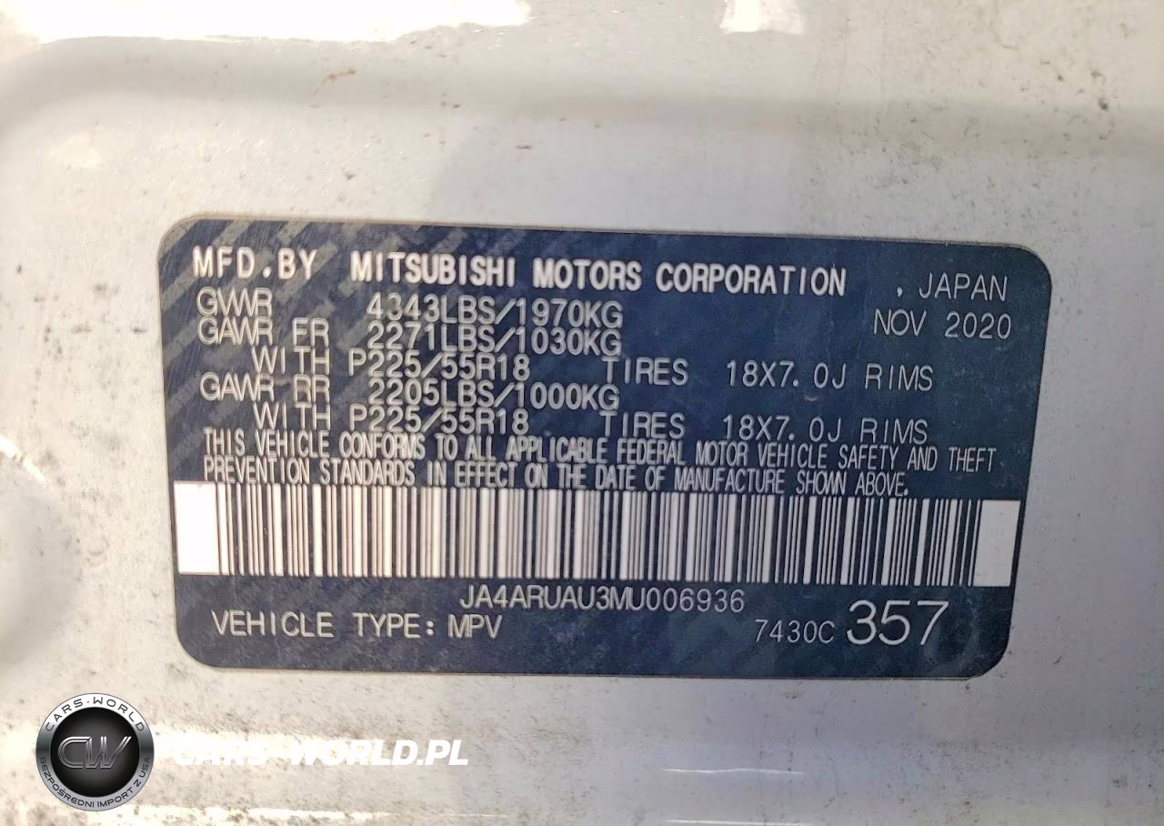 2021 Mitsubishi Outlander Sport Es VIN:JA4ARUAU3MU006936 - 13