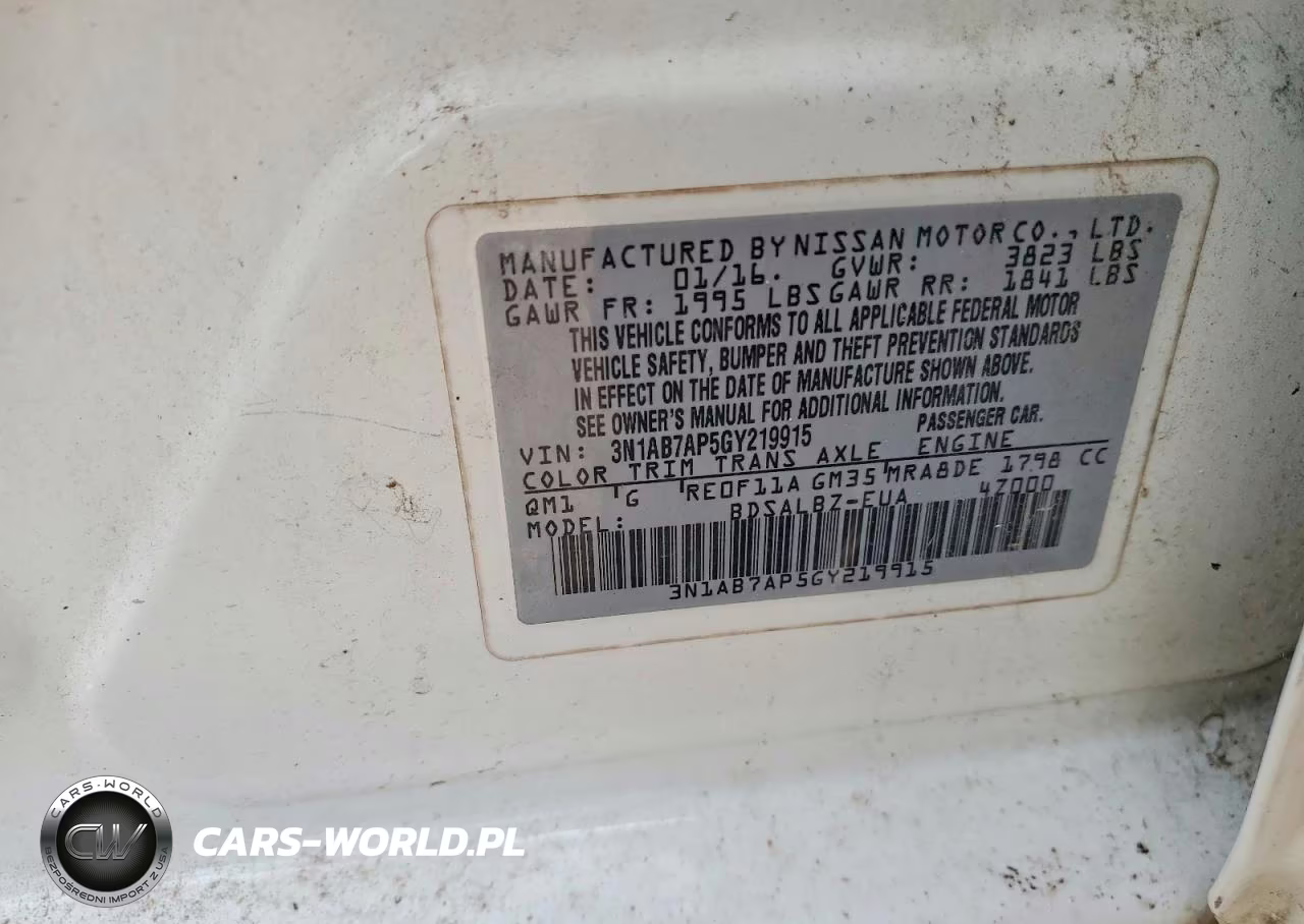 2016 Nissan Sentra S VIN:3N1AB7AP5GY219915 - 12