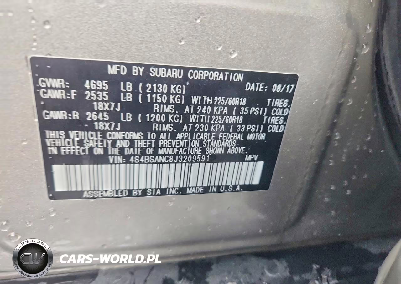 2018 Subaru Outback 2.5I Limited VIN:4S4BSANC8J3209591 - 12